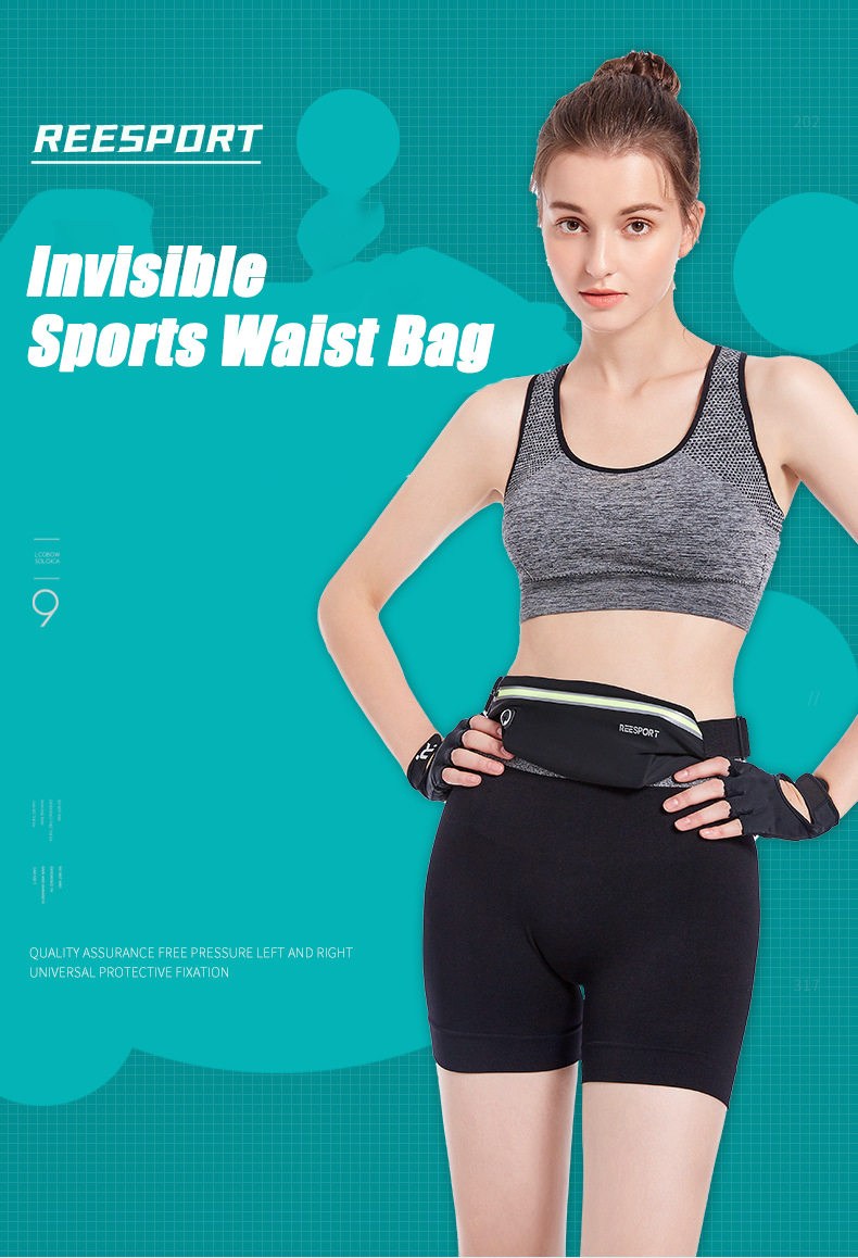 Slim Running Belt Ultra Light Bounce Free Waist Pouch Fitness Workout Belt Sport Waist Pack Exercise Waist Bag