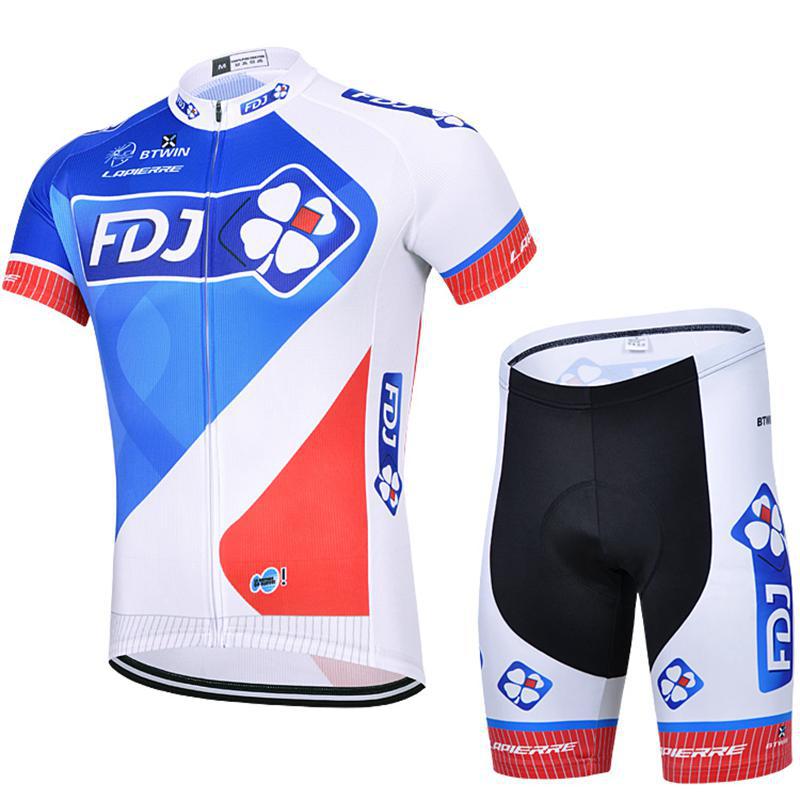 Unisex Cycling Jersey Set Short Sleeve Breathable Bike Shirt with Padded Shorts
